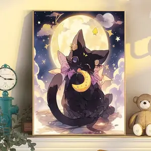 Kit de pintura a óleo de gatos adoráveis por número, pintura digital em tela DIY de animais 40x50 cm