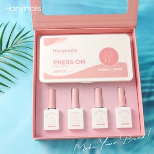 Hanyinails Etiqueta Privada Nuevo diseño Puntas Kit de gel de <span class=keywords><strong>uñas</strong></span> Caja de embalaje Puntas de <span class=keywords><strong>uñas</strong></span> de gel suave profesional Kits de gel UV - Product Image 2