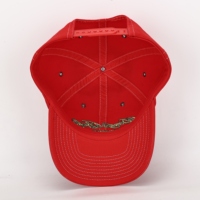 Sombrero rojo sin estructura de calidad superior al por mayor, ala curva, etiqueta privada personalizada, logotipo OEM impreso, patrón bordado, se adapta a todos