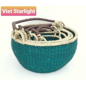 <b>Large</b> Capacity Handwoven Natural Seagrass <b>Basket</b> For Clothes Storage Organizer Eco Friendly Wholesale Vietnam Factory - Product Image 4