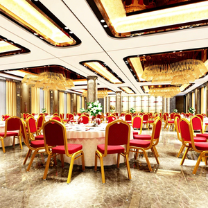 Chaise en acier bon marché pour salle à manger, hôtel, mariage, banquet, réunion VIP, empilable, restaurant, événement, fête, salle d'attente, église - Product Image 2