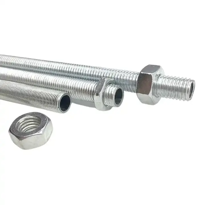 M12 DIN 975 Aluminum Galvanized All Thread Hollow Threaded Rod With Hex Nuts