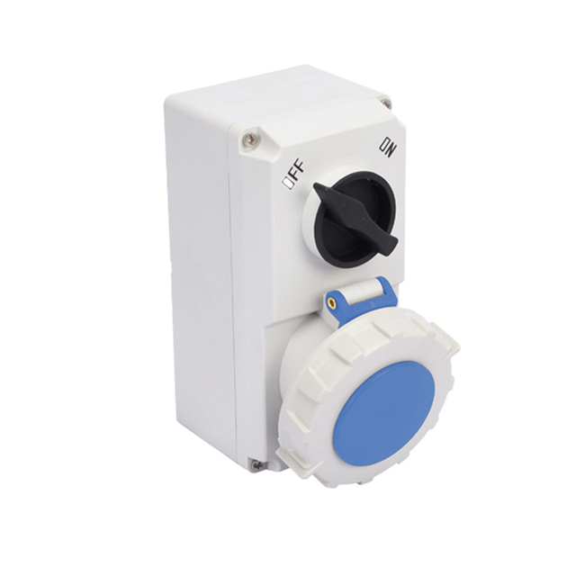 Three Phase Waterproof Switch Socket 32A/IP67 1 Outlet Copper/Brass
