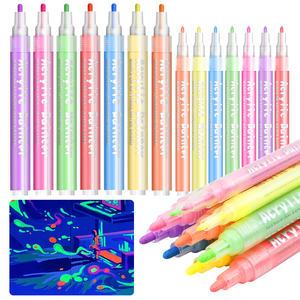 Marqueurs fluorescents néon de 0.7mm et 2mm pour peinture rupestre, tissu, verre, bois et bricolage, 14 pièces - Product Image 6