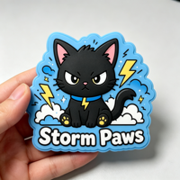 Autocollant en PVC personnalisé OEM ODM, imperméable, auto-adhésif, design mignon de chat de dessin animé, pour ordinateur portable, bouteille d'eau, coque de téléphone, voiture, planche à roulettes