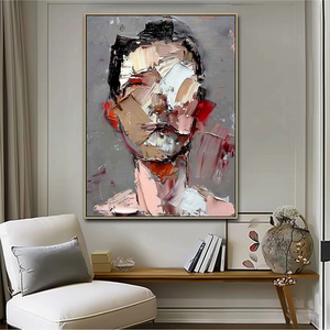 Cuadro Abstracto Extra Grande <span class=keywords><strong>de</strong></span> Rostro <span class=keywords><strong>de</strong></span> Mujer, Pintura Acrílica Hecha a Mano sobre Lienzo Ecológico, Retrato <span class=keywords><strong>de</strong></span> Dama Moderna, Decoración <span class=keywords><strong>de</strong></span> Pared 3D - Product Image 6