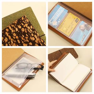 Custom Printing Handmade Leather Pocket Journal Lined <b>Blank</b> Cork Diary Travelers Insert Binding Refillable <b>Notebook</b> 100 Sheets - Product Image 4