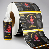 Étiquettes personnalisées en vinyle imperméable de luxe pour bouteilles d'huile capillaire, autocollants dorés pour emballages de produits capillaires