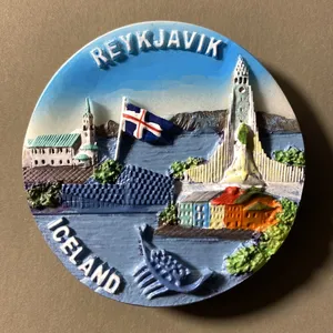 Creative שרף עיצוב הבית עבור תיירות מזכרות ב reykjavik איסלנד מקרר מגנטים