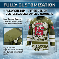 Camiseta de Hockey Sublimada Personalizada al por Mayor, Camiseta de Hockey sobre Hielo con Impresión por Sublimación, Logotipo del Nombre del Equipo en Tela Tackle Twill, MOQ Bajo de 2 Piezas