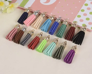 Precio Directo de Fábrica al por Mayor, Flecos de Gamuza Coloridos de 4 cm de Largo, Estilo Vintage, para Decoración y Teléfonos Móviles - Product Image 3