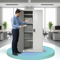 Armoire de classement métallique moderne à 5 niveaux, 2 portes, en acier, pour usage commercial, entrepôt, salle à manger, chambre, hôtel, cuisine, extérieur