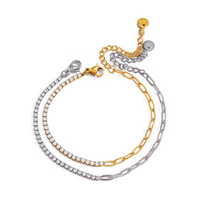 <span class=keywords><strong>Bracelet</strong></span> Tennis Entièrement Pavé <span class=keywords><strong>de</strong></span> Zircons Cubiques, Chaîne Étincelante, Bijou <span class=keywords><strong>de</strong></span> Poignet Élégant en <span class=keywords><strong>Acier</strong></span> <span class=keywords><strong>Inoxydable</strong></span>, Anti-ternissement, Réglable - Product Image 2
