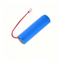 Paket Baterai Li-ion 18650 3.7V 2600mAh yang Disetujui MSDS, Baterai Lithium Isi Ulang Kustom dengan Konektor JST 2 Pin untuk Robot