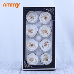 AM-PFJ02 Ammy Capullos de <span class=keywords><strong>Rosas</strong></span> Preservadas Grado A 4-5cm, Cabeza de Rosa Flor de la Fiebre, Flores de Vida Eterna, Material Floral, Caja de Regalo, <span class=keywords><strong>Ramo</strong></span> - Product Image 6