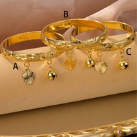 Bracelet tendance en plaqué or 24 ct en forme de cœur pour bébés et enfants