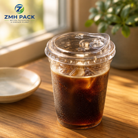 Offre Spéciale ZMH PACK Couvercles en plastique PET transparents de 95 mm pour gobelets, à boire directement, design dôme plat motif ours, personnalisables, pour café et bubble tea