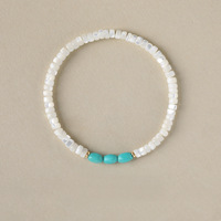 Bracelet perlé pour femme, style ancien, en coquille blanche naturelle de limace fer à cheval, avec cordon fait main, petit et frais, vente en gros