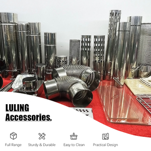 Coude de cheminée en acier inoxydable LULING d'origine avec bouclier thermique – Accessoires pour poêles à bois extérieurs - Product Image 1