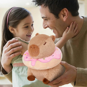 ODM OEM carpincho marrón juguetes de peluche con <span class=keywords><strong>donut</strong></span> para regalo de cumpleaños 10 pulgadas personalizado Kawaii lindo carpincho Plushie - Product Image 4
