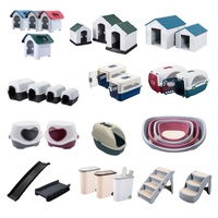 Nichoir pour chien en plastique, résistant aux intempéries, pour l'intérieur et l'extérieur, avec sol surélevé et aérations