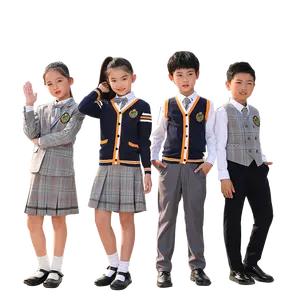 Uniformes scolaires de haute qualité pour garçons et filles, ensemble de Blazer pour la maternelle et le primaire
