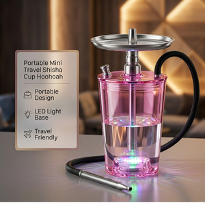 En gros, Mini Chicha Portable avec Lumière LED, <span class=keywords><strong>Logo</strong></span> Personnalisé, Ensemble Complet pour Voyage et <span class=keywords><strong>Voiture</strong></span> - Product Image 1
