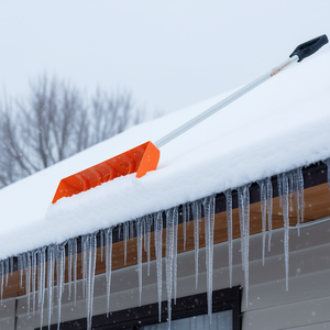 Râteau à neige Vevor Snow Roof Rake 21 pieds, manche en aluminium, lame en plastique orange pour l'élimination des glaçons et de la neige - Product Image 2