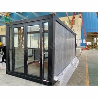 Maison Conteneur Pliable Préfabriquée de 20 Pieds, Bâtiment Portable Avec Mur Rideau en Verre