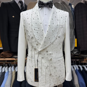 Completo da Uomo Moderno Minimalista Slim Fit 2 Pezzi: Giacca <span class=keywords><strong>in</strong></span> <span class=keywords><strong>Cotone</strong></span> Poliestere e Pantaloni a Gamba Dritta con Gilet – Ideale per l'Ufficio - Product Image 1