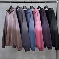 Sweat-shirts à capuche pour hommes grande taille, personnalisables avec logo, style urbain, dégradé, effet délavé, printemps-automne, vente en gros