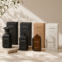 Flacons de parfum en verre noir carré, 10ml, 50ml, 30ml, flacon de parfum de luxe vide, flacon de parfum personnalisé avec boîte