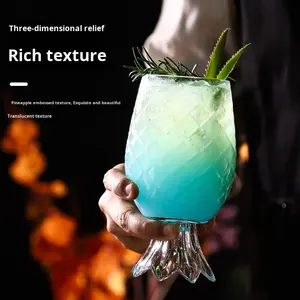 Bicchiere da Cocktail in Vetro a Forma di Ananas, <span class=keywords><strong>Design</strong></span> Creativo per Bevande Fredde, Vino, Succo, Acqua, per Feste e Uso Personale - Product Image 3
