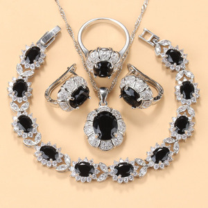 Bộ Trang Sức Đám Cưới Cho Nữ Đá Quý Màu Đỏ Ngọc Lục Bảo Màu Xanh Lá Bán Buôn Vòng Cổ Zircon Bộ Trang Sức Cô Dâu Dubai Cho Nữ - Product Image 4