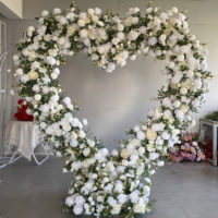 Arco de Corazón Blanco y Rojo de Diseño de Lujo JHF05 para Decoración de Bodas, Arco de Fondo para Propuesta de Matrimonio al Aire Libre con Soporte