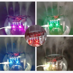 Humidificateur ZYSY DC5V à quatre jets de deuxième génération avec éclairage d'ambiance coloré, carte de contrôle personnalisable DIY, ultrasonique - Product Image 2
