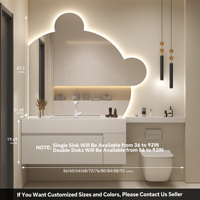 Meuble de salle de bain moderne et élégant en bois massif avec miroir intelligent et lavabo en céramique, design à vasque unique