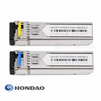 Par de Transceptores SFP de 1.25Gbps 1310/1550nm WDM de Fibra Única LC DDM para Redes Gigabit Ethernet
