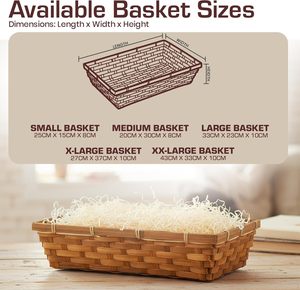 Yulin Jiafu <strong>Hamper</strong> Wicker Gift <strong>Basket</strong> Box <strong>Kit</strong> with Shred+Cellophane+Bow Bamboo <strong>Baskets</strong> - Product Image 2