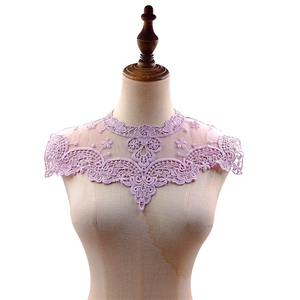 En gros Coloré Floral Brodé Coudre Sur Corsage Amovible Autocollant Décolleté Femmes Lait Soie Maille Faux Col - Product Image 1
