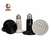 75mm 100W Infrarouge Céramique Lampe Chauffante Noir Reptile Émetteur Lampe Ampoule pour Pet Coop Chauffe Poulet Lézard Tortue Couveuse Aquarium