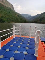 Unité de ponton flottant HiSea-dock en HDPE, antidérapante, stable, pour port, station balnéaire, loisirs aquatiques, 500x500x400mm, 350kg/m²