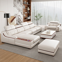 Modernes Apartment-Hotel-Villa Modulares L-förmiges Wohnzimmer-Set Schwamm Echtleder Ecksofa-Set Möbel