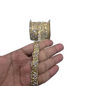 Strass en cristal de diamant, perles dorées effet miroir, garniture en maille argentée ethnique, écologiques, à 9 facettes, à coller à chaud ou à coudre, à dos plat - Product Image 1