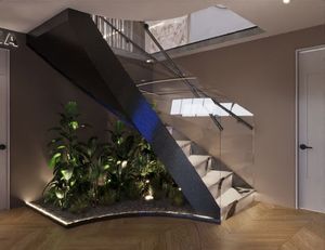 Panda Tự Nhiên Đá Cẩm Thạch Trắng Cầu Thang Cong Bước Sang Trọng Cầu Thang Xoắn Ốc Trong Nhà Thiêu Kết Đá Cầu Thang Gỗ Tread - Product Image 3