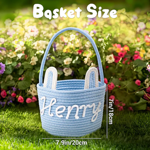 Produtos de Páscoa em Branco para Personalização, Decoração, Presentes, Cestas de Páscoa com Bordado de Coelho - Product Image 3