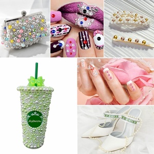 Nail Art Accesorios para teléfonos móviles Set <span class=keywords><strong>Ab</strong></span> Dazzling Colorful Flats Bottom Diamond Half Pearl Mixed Colorful Rhinestones - Product Image 4