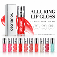 Gloss à lèvres nacré 5ml RTS, haute brillance, hydratant, 18 teintes, faible MOQ 2 pièces, vente en gros, logo personnalisé