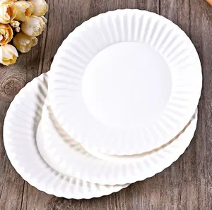 식품 학년 Compostable 공장 종이 접시 새로운 디자인 고품질 사용자 정의 인쇄 일회용 식품 종이 접시