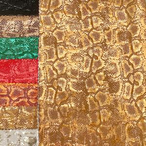 عينة مجانية قماش مطاطي ذهبي نايلون سبانديكس لامع مجسم من رقائق جلد الثعبان قماش مطبوع لملابس السباحة بيكيني أقمشة رقص - Product Image 1